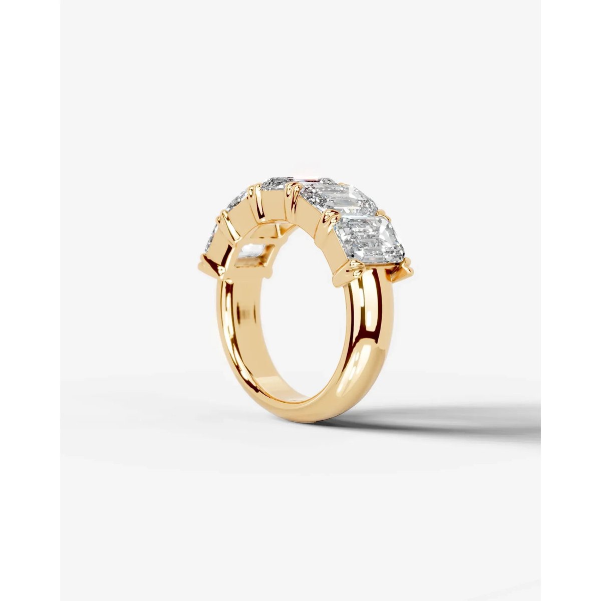 Shandra Lab Grown Emerald Diamond Wedding Ring - Yellow Gold