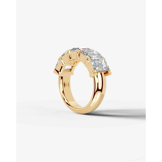 Shandra Lab Grown Emerald Diamond Wedding Ring - Yellow Gold