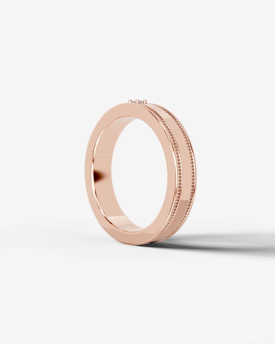 Sherry Lab Grown Round Diamond Wedding Ring - Rose Gold