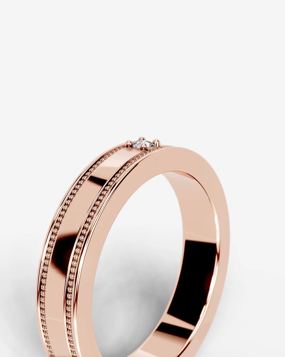 Sherry Lab Grown Round Diamond Wedding Ring - Rose Gold