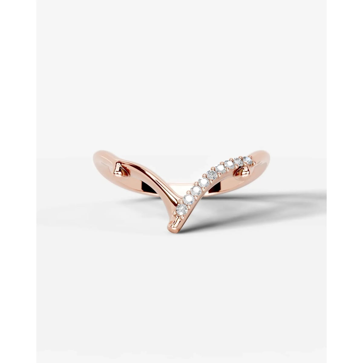 Sparkling Brunch Lab Grown Round Diamond Wedding Ring - Rose Gold