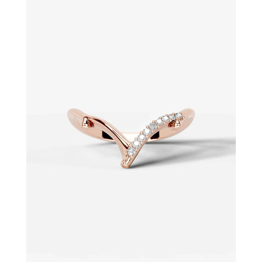 Sparkling Brunch Lab Grown Round Diamond Wedding Ring - Rose Gold