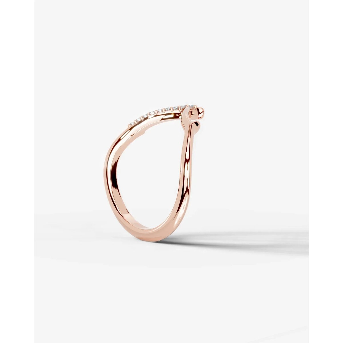 Sparkling Brunch Lab Grown Round Diamond Wedding Ring - Rose Gold