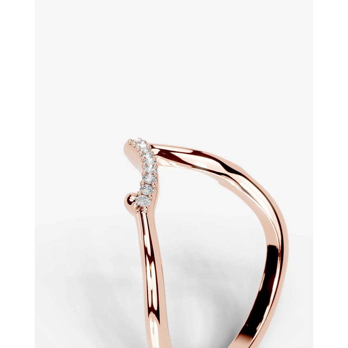 Sparkling Brunch Lab Grown Round Diamond Wedding Ring - Rose Gold