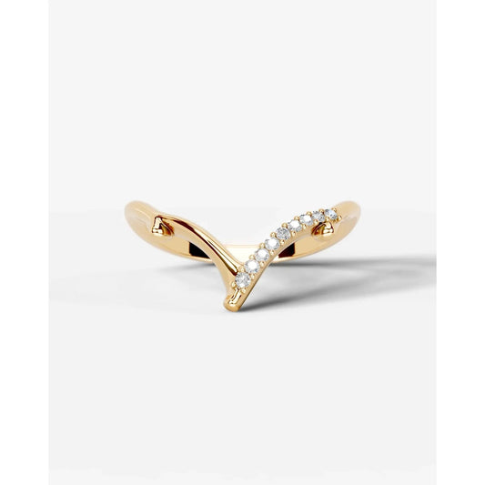 Sparkling Brunch Lab Grown Round Diamond Wedding Ring - Yellow Gold