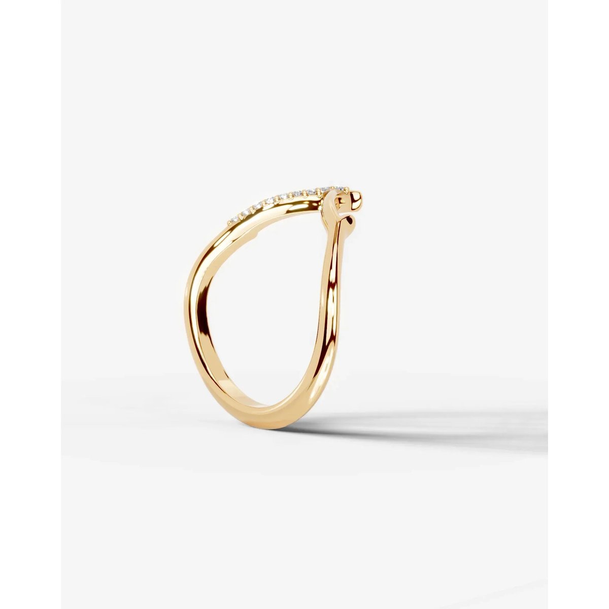 Sparkling Brunch Lab Grown Round Diamond Wedding Ring - Yellow Gold