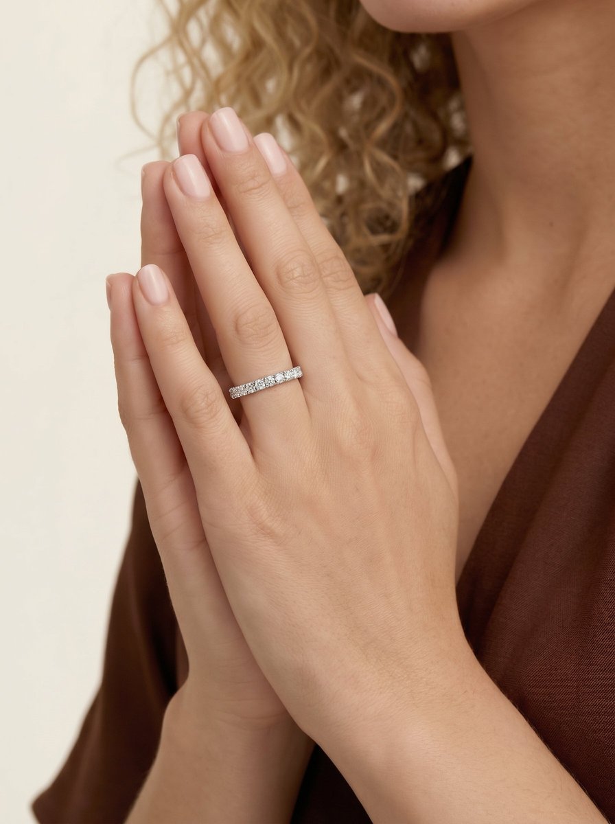 Stephanie Lab Grown Round Diamond Wedding Ring - Platinum