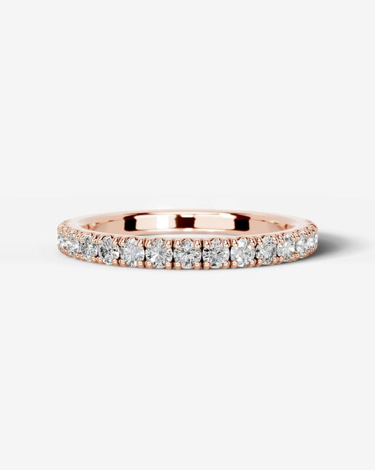 Stephanie Lab Grown Round Diamond Wedding Ring - Rose Gold