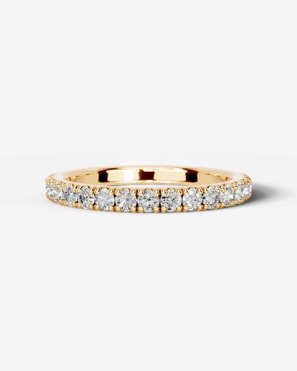 Stephanie Lab Grown Round Diamond Wedding Ring - Yellow Gold