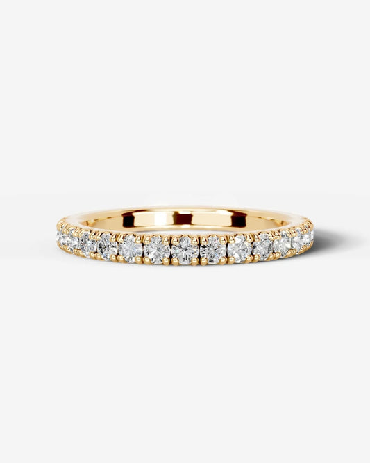 Stephanie Lab Grown Round Diamond Wedding Ring - Yellow Gold
