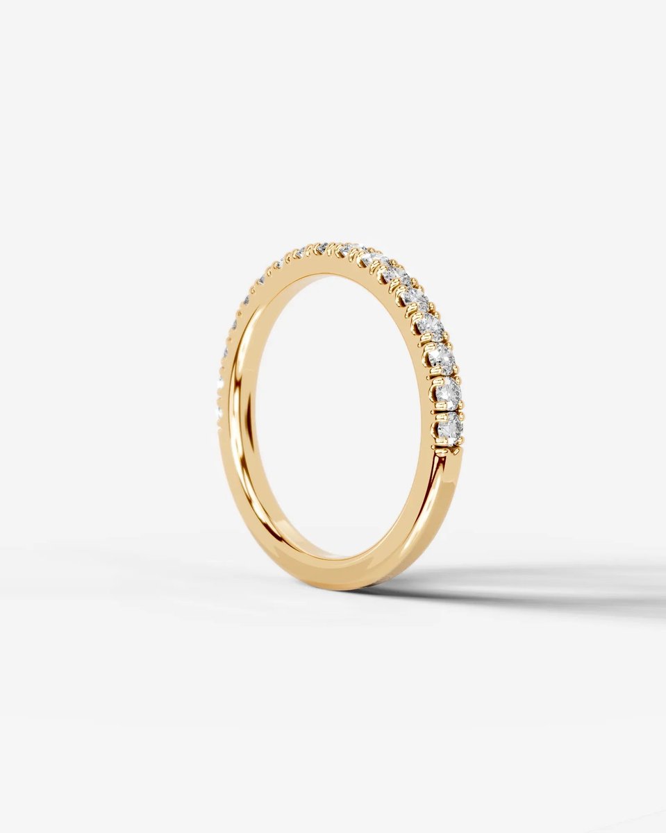 Stephanie Lab Grown Round Diamond Wedding Ring - Yellow Gold