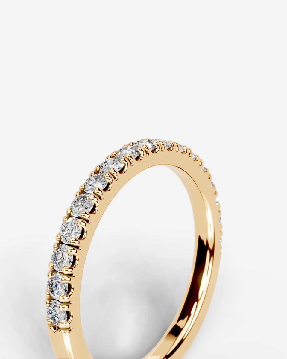 Stephanie Lab Grown Round Diamond Wedding Ring - Yellow Gold