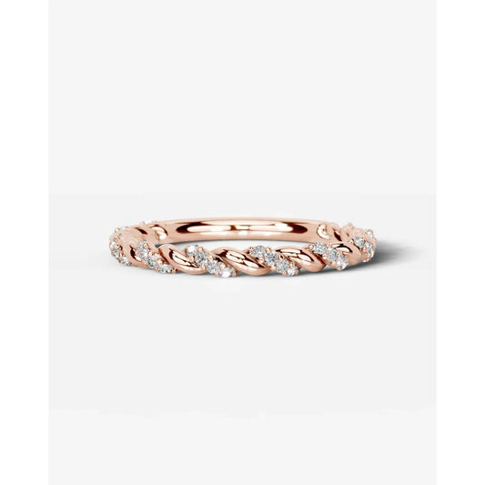 Sunniva Lab Grown Round Diamond Wedding Ring - Rose Gold