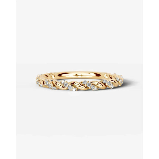 Sunniva Lab Grown Round Diamond Wedding Ring - Yellow Gold
