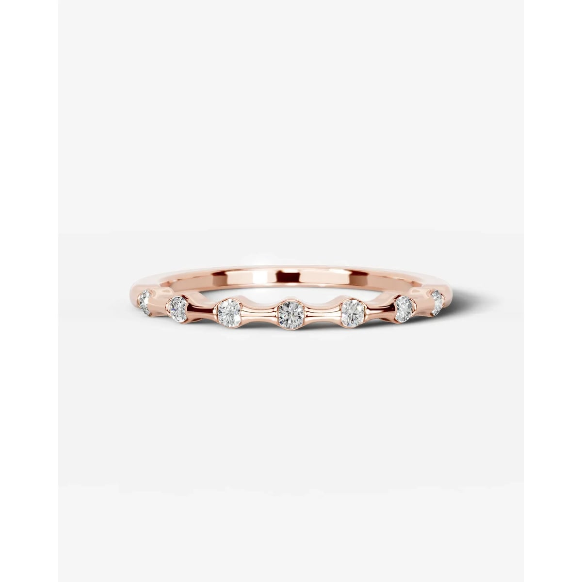 Sunny Lab Grown Round Diamond Wedding Ring - Rose Gold