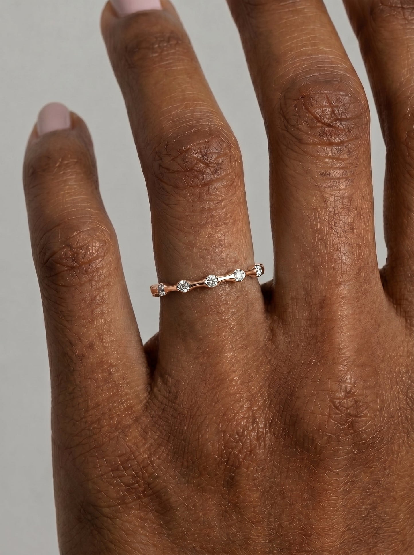 Sunny Lab Grown Round Diamond Wedding Ring - Rose Gold - 18K - 5ct