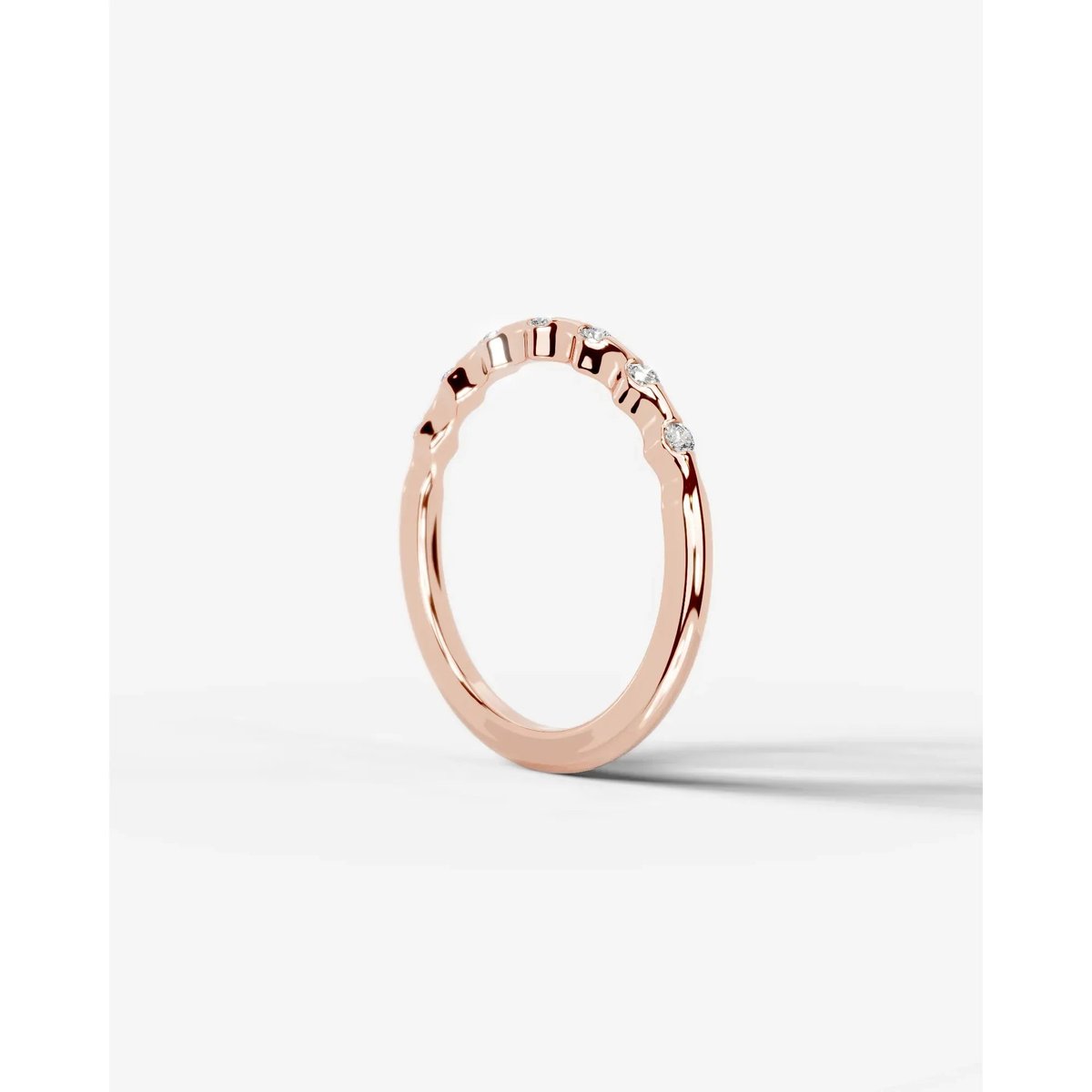 Sunny Lab Grown Round Diamond Wedding Ring - Rose Gold