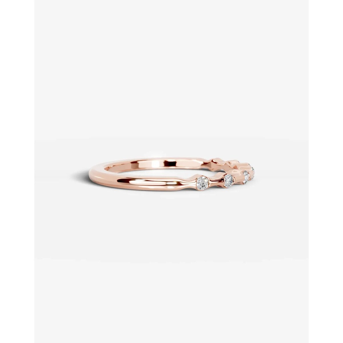 Sunny Lab Grown Round Diamond Wedding Ring - Rose Gold