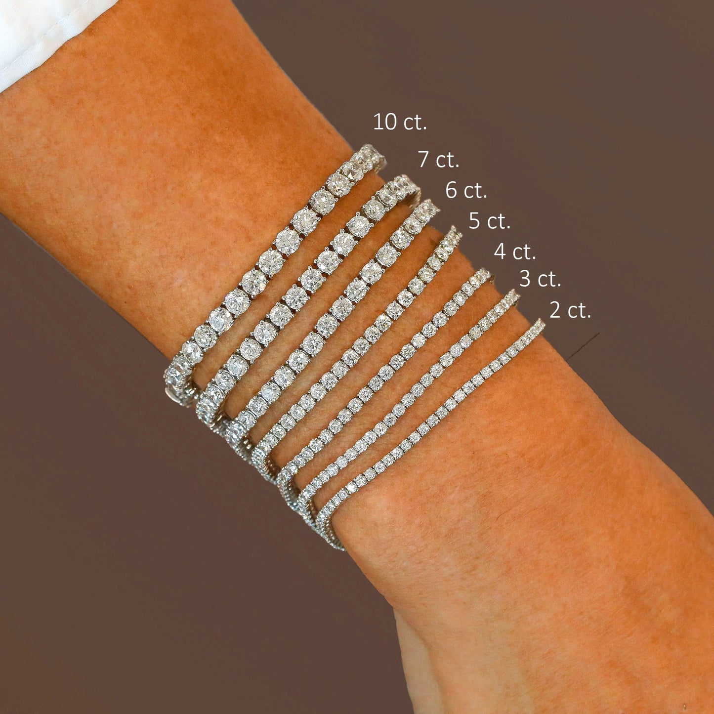 Four Prong Classic Diamond Tennis Bracelet - 14K White Gold - 2 Carat Total Weight