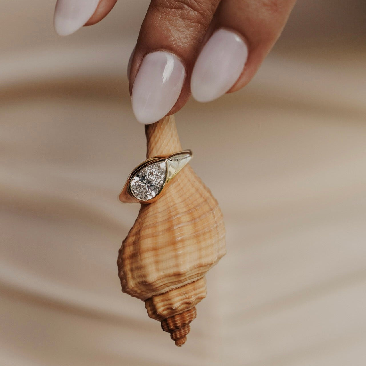 The Santorini Pear Ring