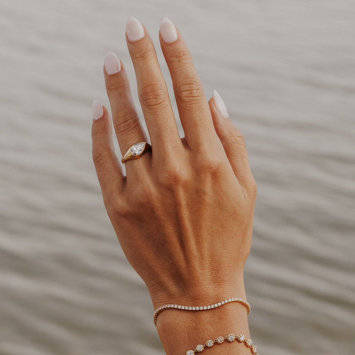 The Santorini Pear Ring