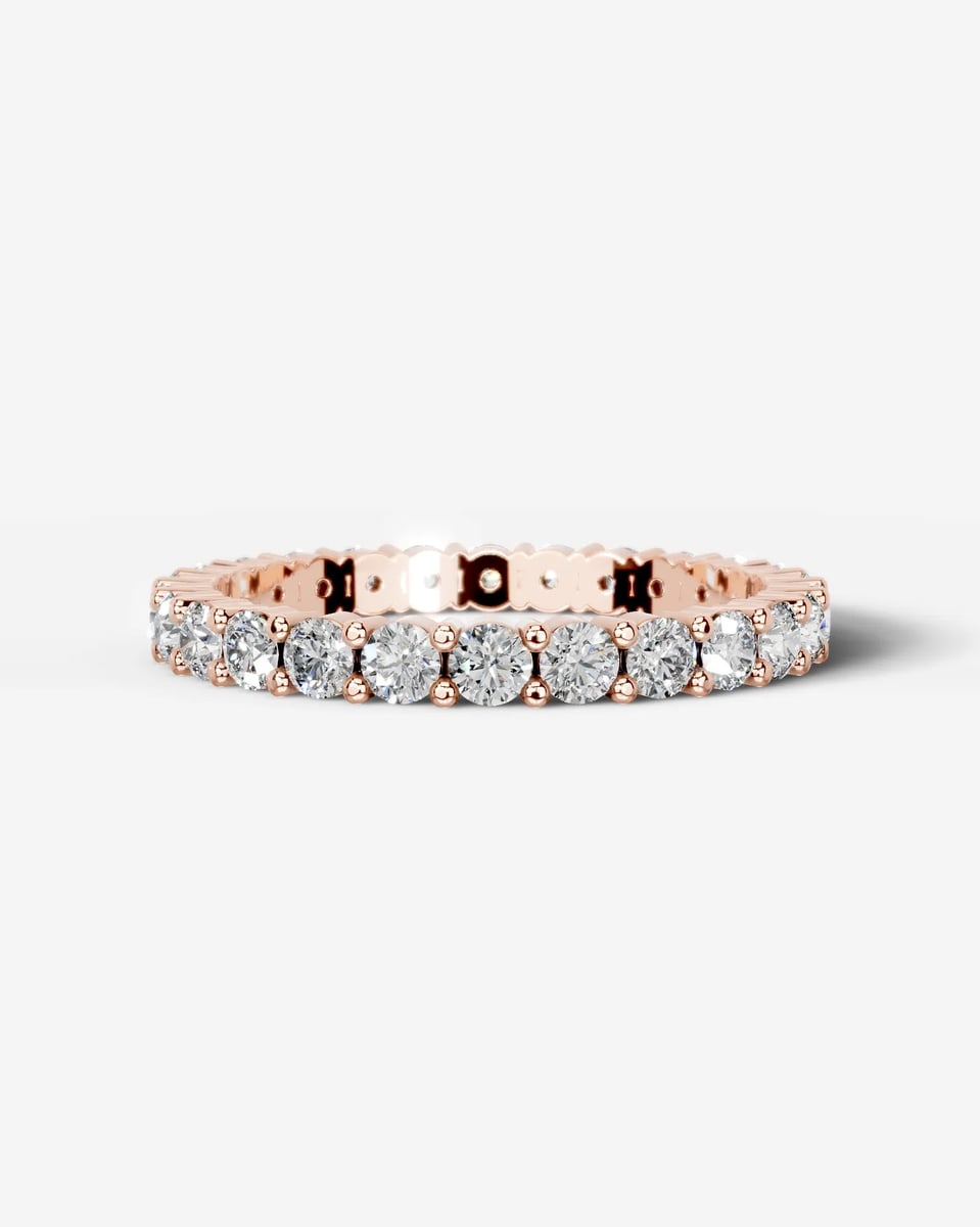 Trinity Lab Grown Round Diamond Wedding Ring - Rose Gold