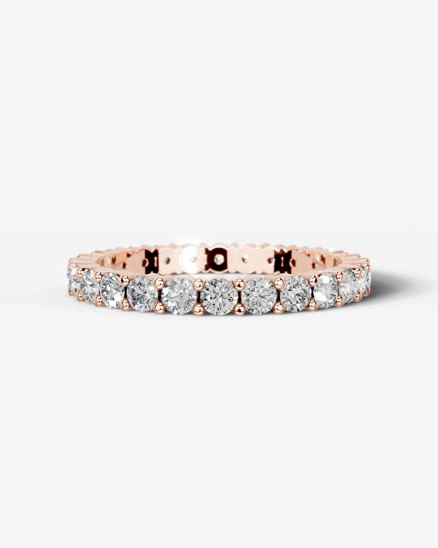 Trinity Lab Grown Round Diamond Wedding Ring - Rose Gold - 18K - 6ct