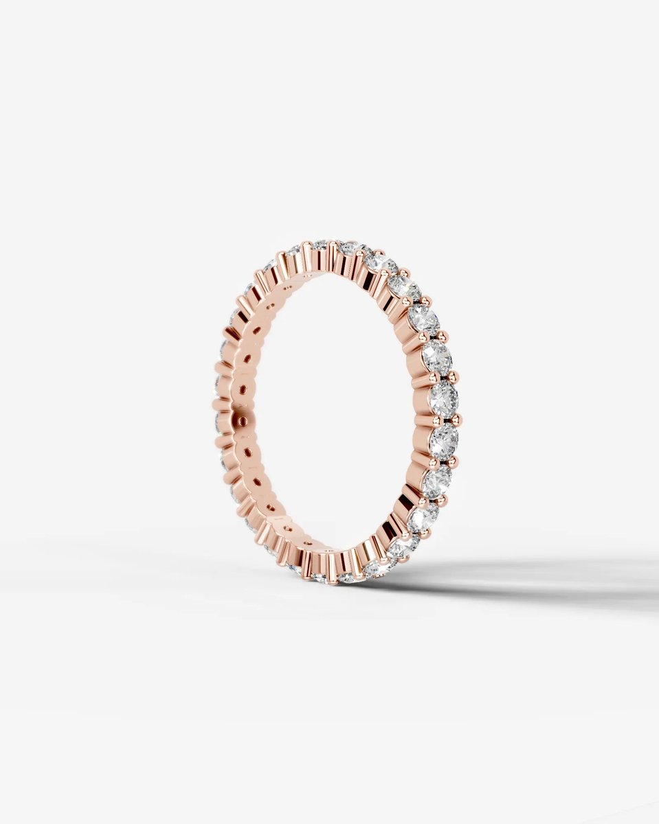 Trinity Lab Grown Round Diamond Wedding Ring - Rose Gold