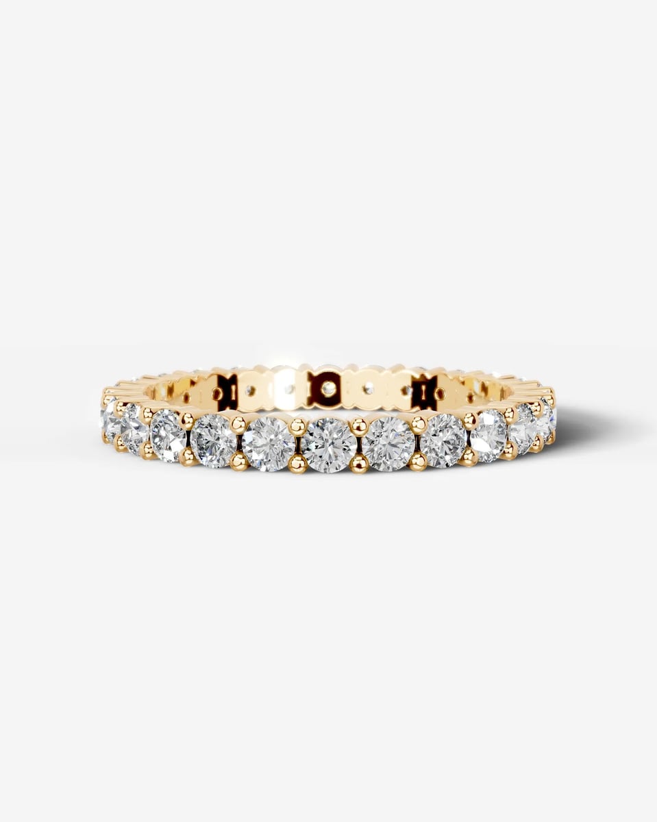 Trinity Lab Grown Round Diamond Wedding Ring - Yellow Gold