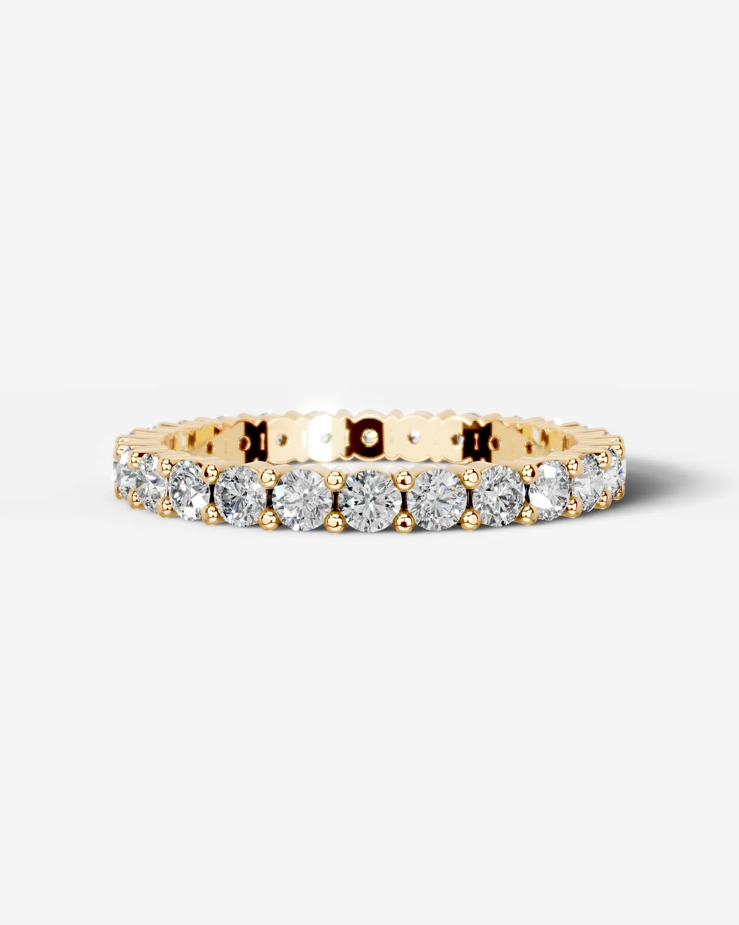 Trinity Lab Grown Round Diamond Wedding Ring - Yellow Gold - 18K - 6ct