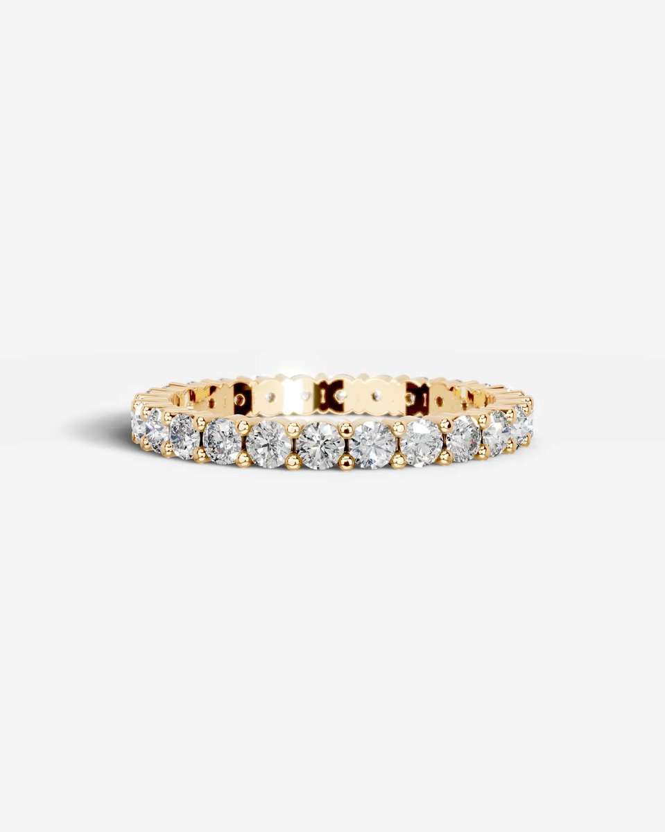 Trinity Lab Grown Round Diamond Wedding Ring - Yellow Gold