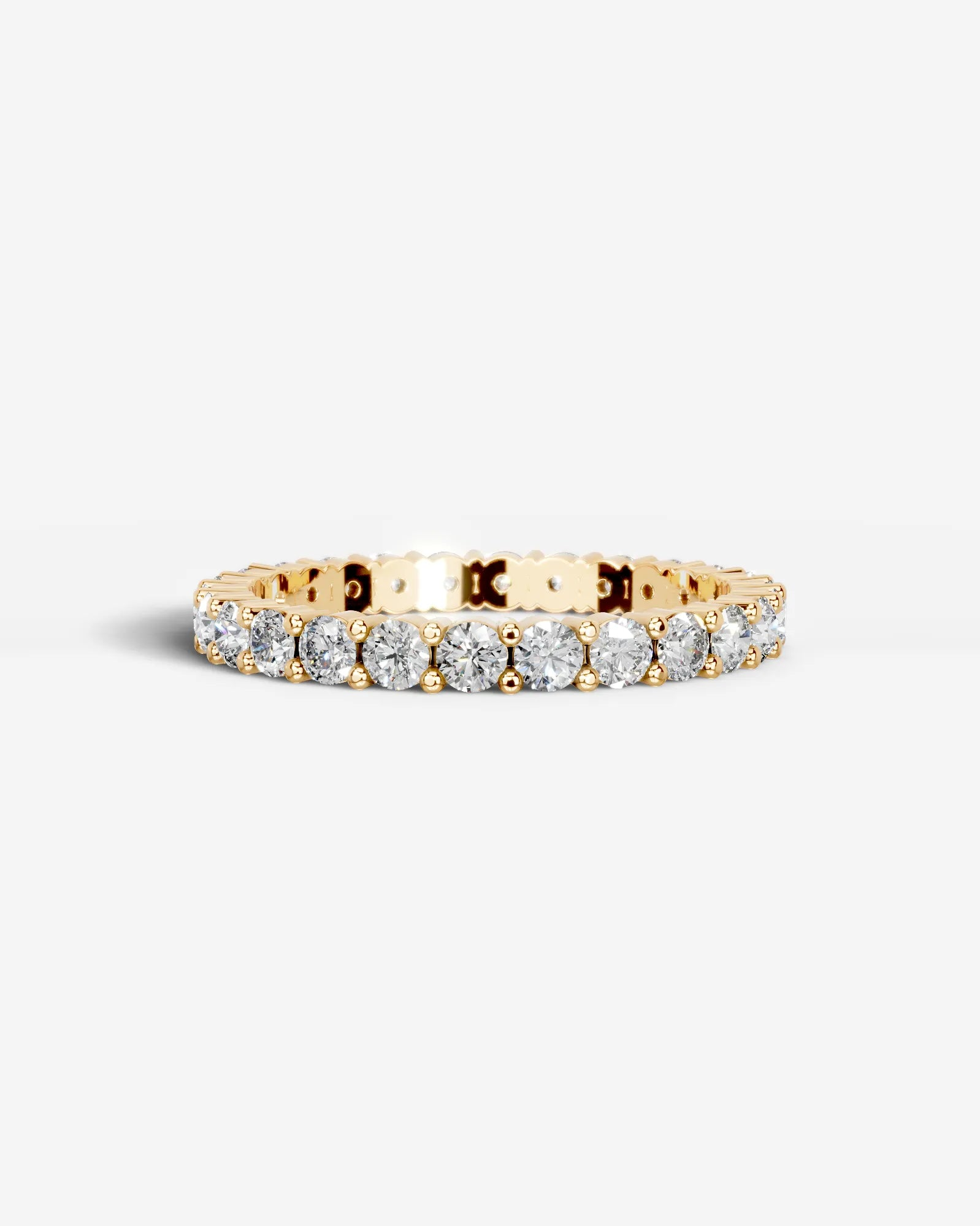 Trinity Lab Grown Round Diamond Wedding Ring - Yellow Gold - 14K - 6ct
