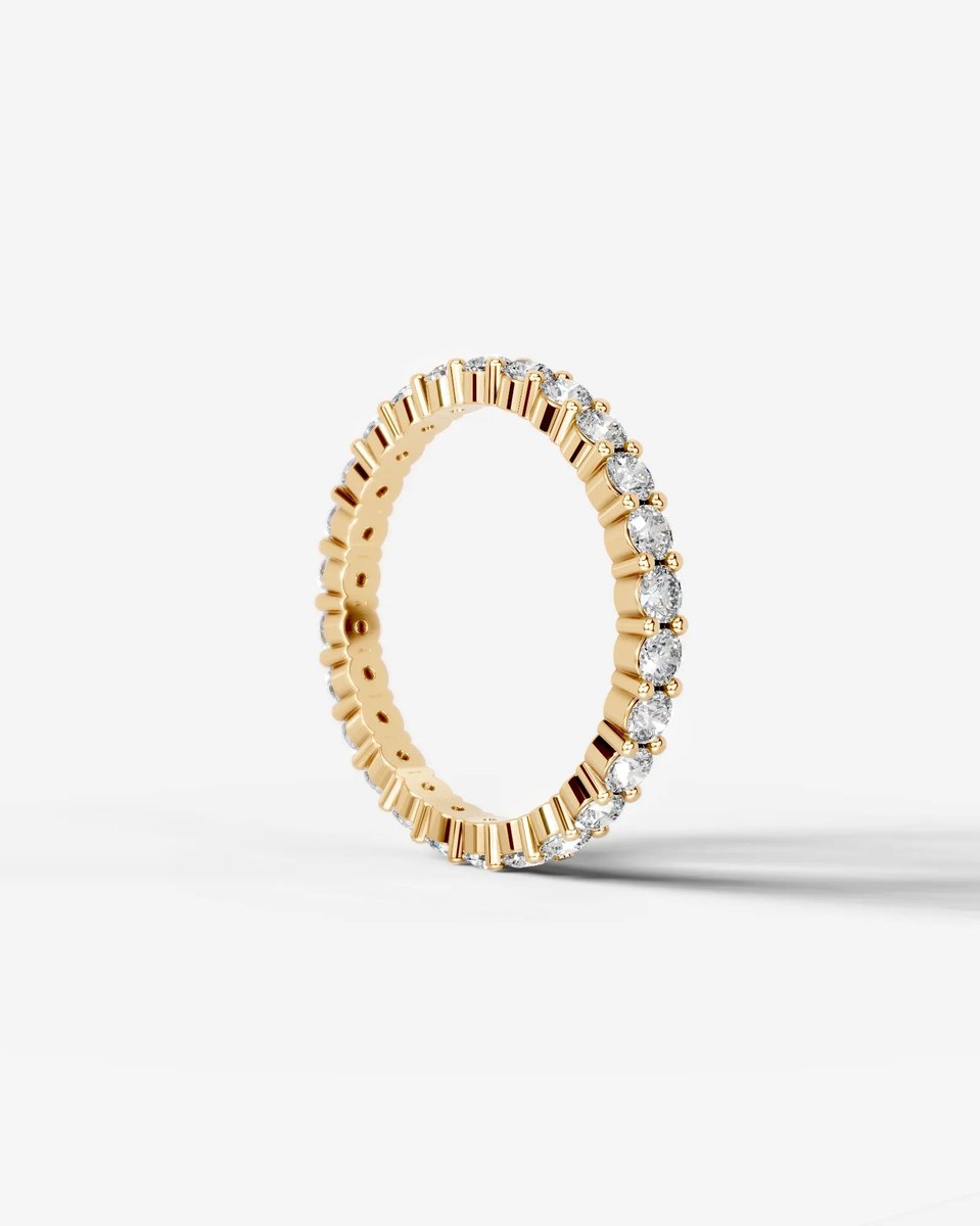Trinity Lab Grown Round Diamond Wedding Ring - Yellow Gold