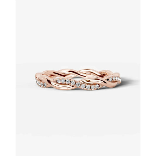 Tsumugi Lab Grown Round Diamond Wedding Ring - Rose Gold