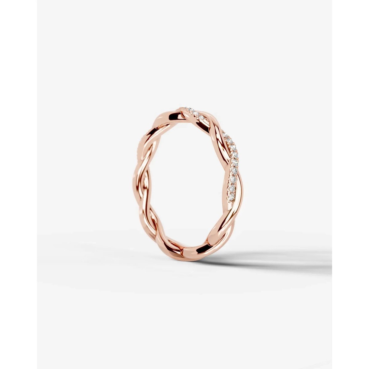Tsumugi Lab Grown Round Diamond Wedding Ring - Rose Gold