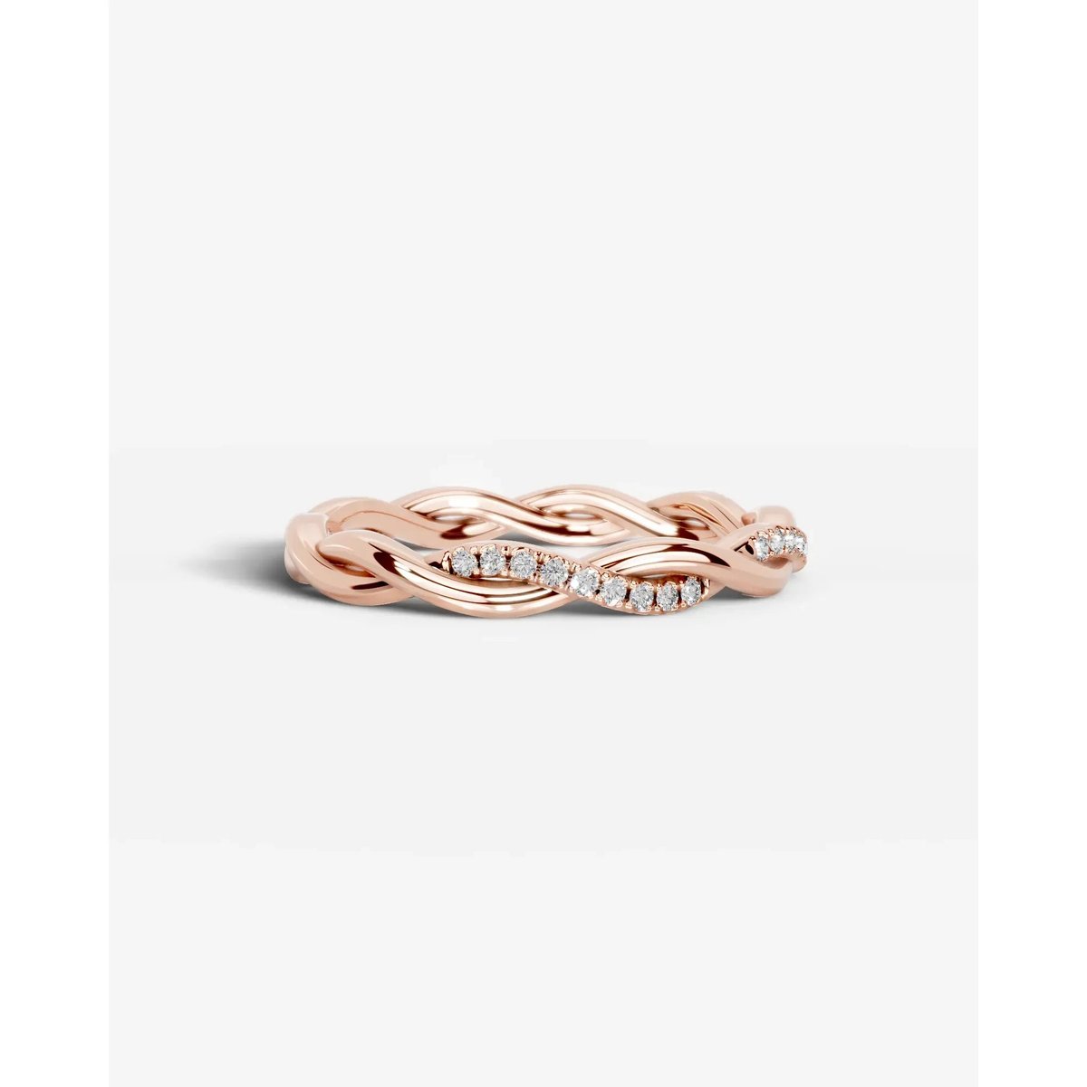 Tsumugi Lab Grown Round Diamond Wedding Ring - Rose Gold
