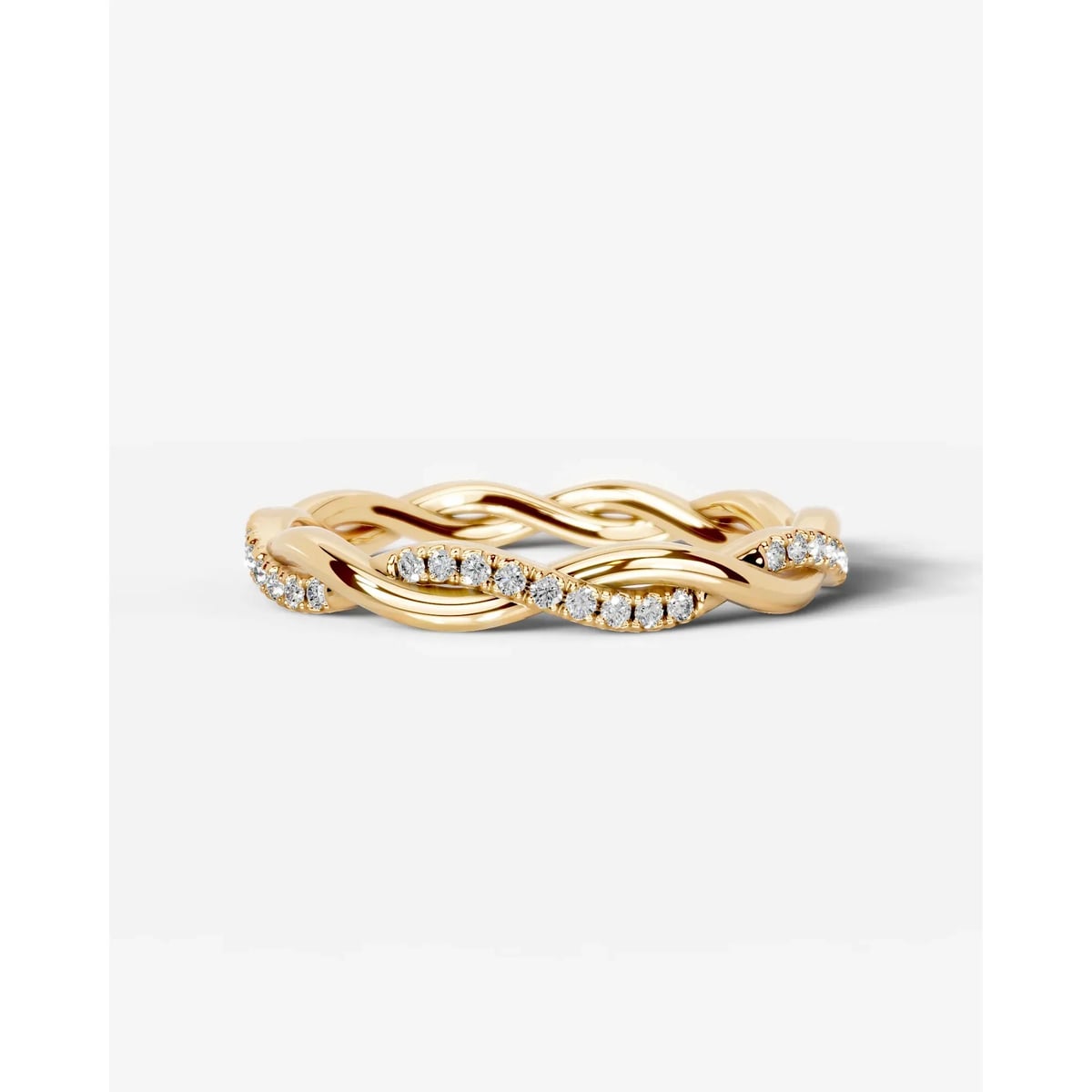 Tsumugi Lab Grown Round Diamond Wedding Ring - Yellow Gold
