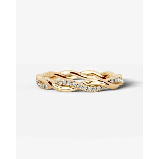 Tsumugi Lab Grown Round Diamond Wedding Ring - Yellow Gold