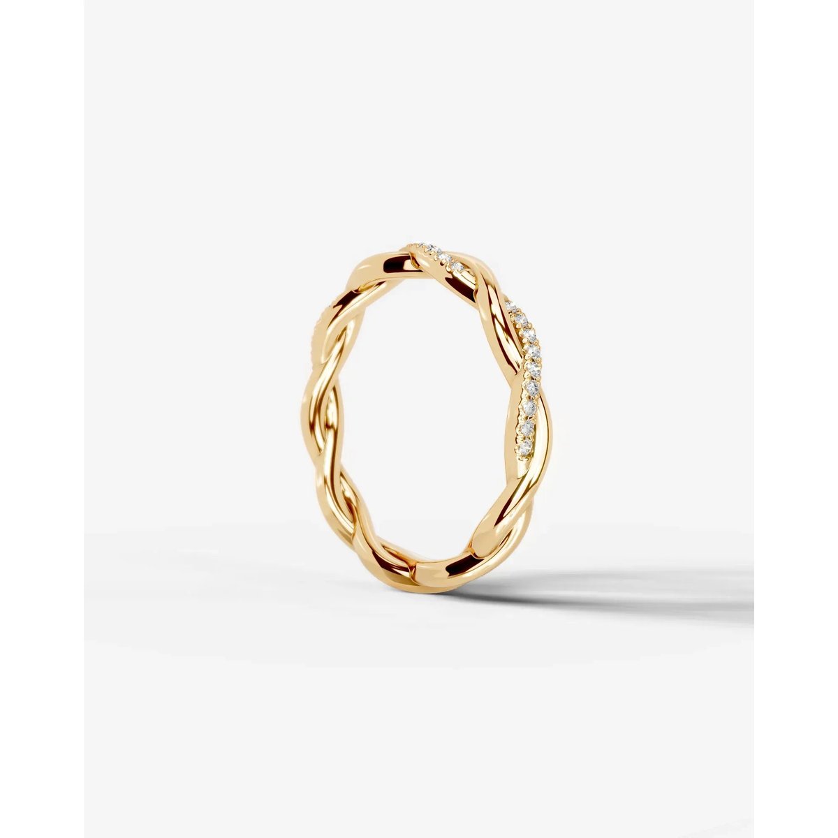 Tsumugi Lab Grown Round Diamond Wedding Ring - Yellow Gold