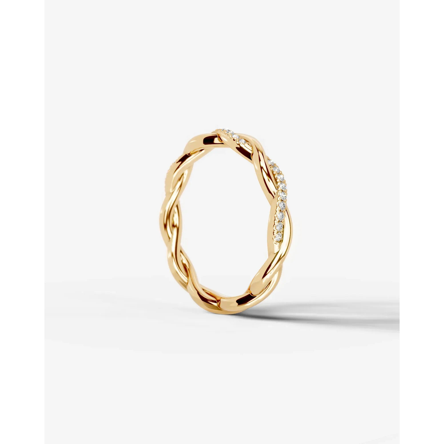 Tsumugi Lab Grown Round Diamond Wedding Ring - Yellow Gold - 14K - 6ct