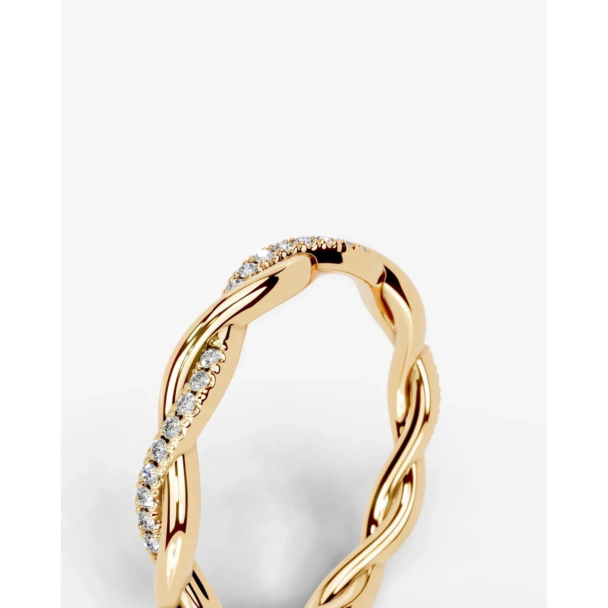 Tsumugi Lab Grown Round Diamond Wedding Ring - Yellow Gold