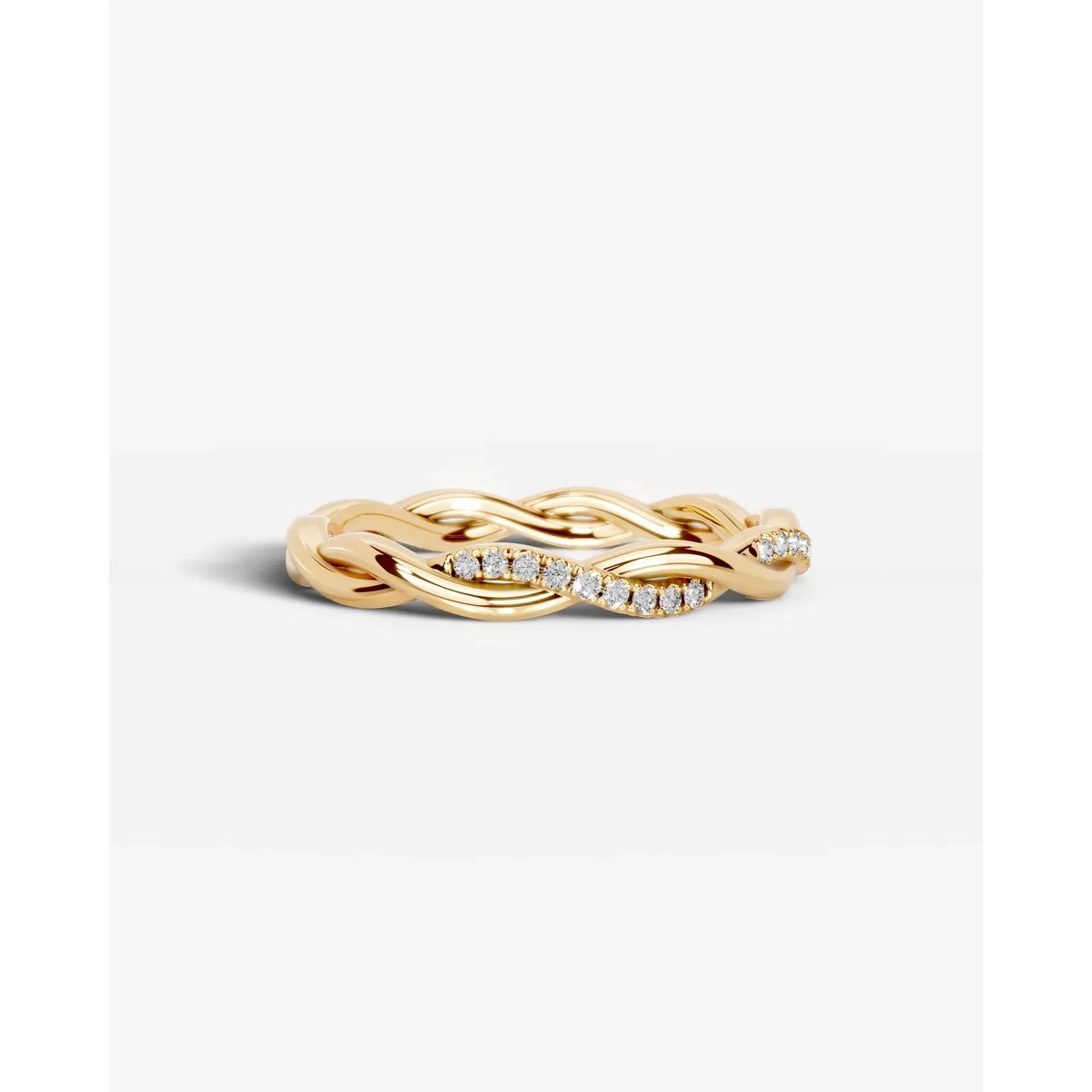 Tsumugi Lab Grown Round Diamond Wedding Ring - Yellow Gold
