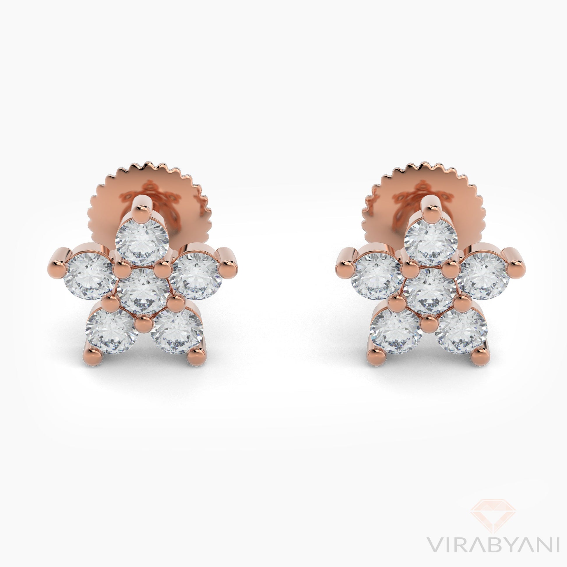 0.36 ct. Diamond Flower Stud Earrings - Platinum 950