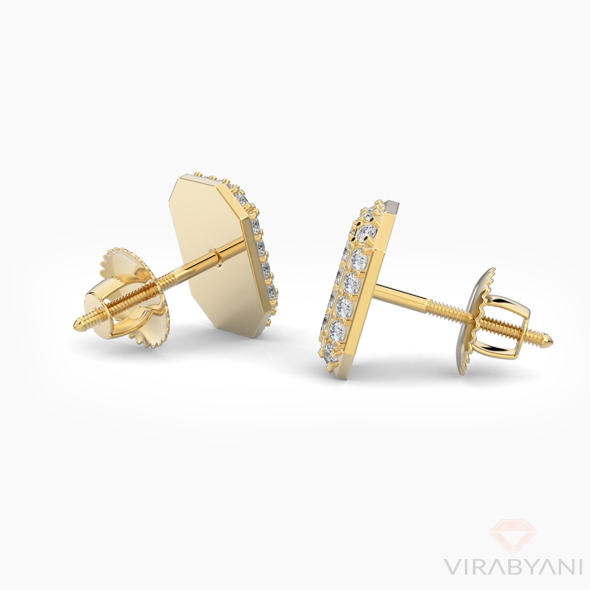 Emerald Shaped AMoré Pavé Earrings With 0.45 ct. Diamonds - 18K Yellow Gold