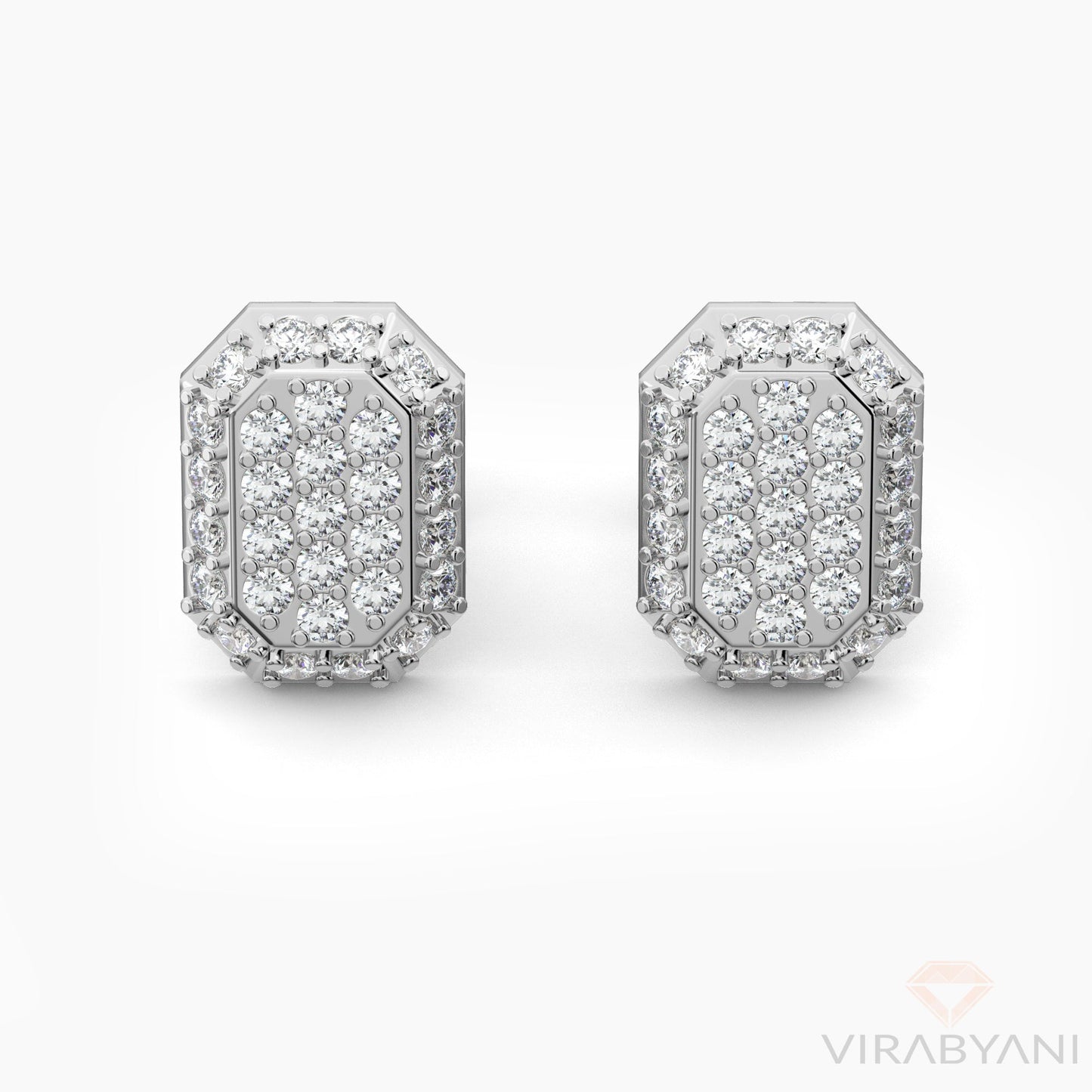 Emerald Shaped AMoré Pavé Earrings With 0.45 ct. Diamonds - 18K Rose Gold