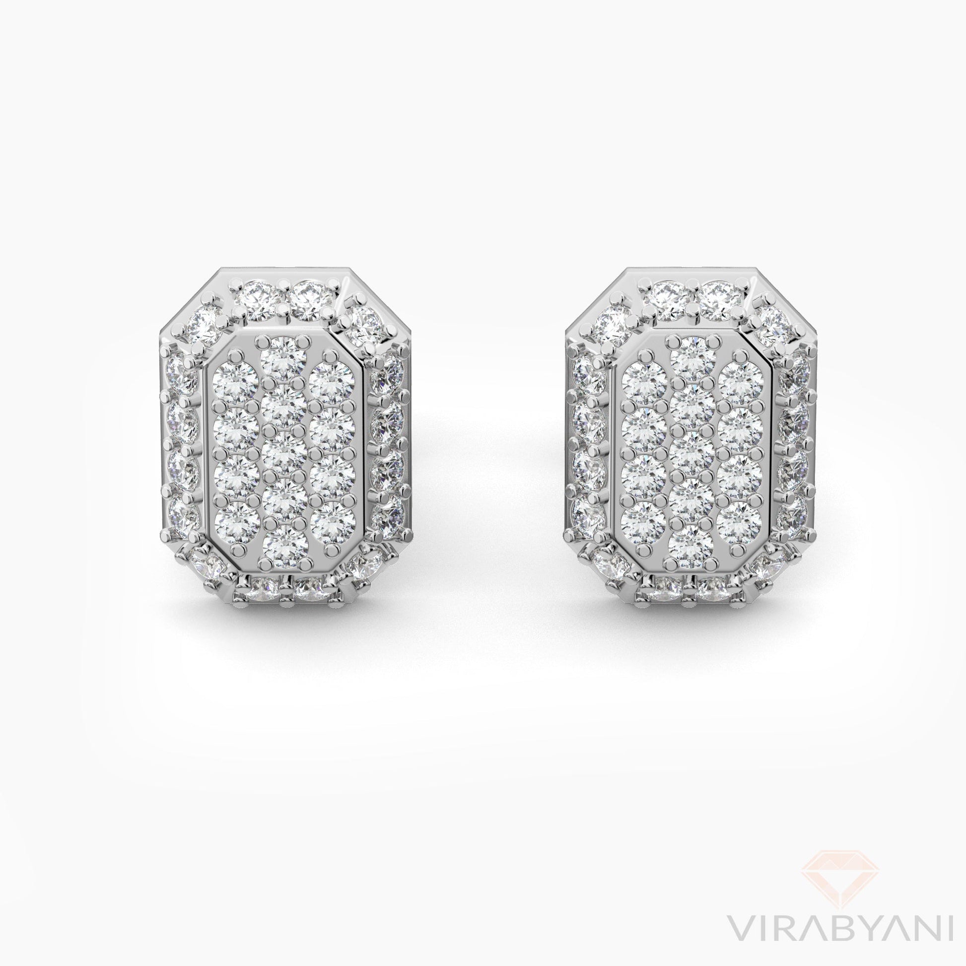 Emerald Shaped AMoré Pavé Earrings With 0.45 ct. Diamonds - 18K Rose Gold