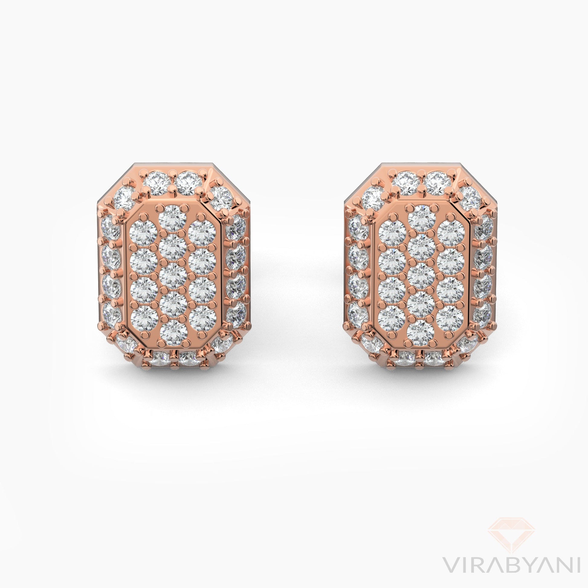 Emerald Shaped AMoré Pavé Earrings With 0.45 ct. Diamonds - Platinum 950