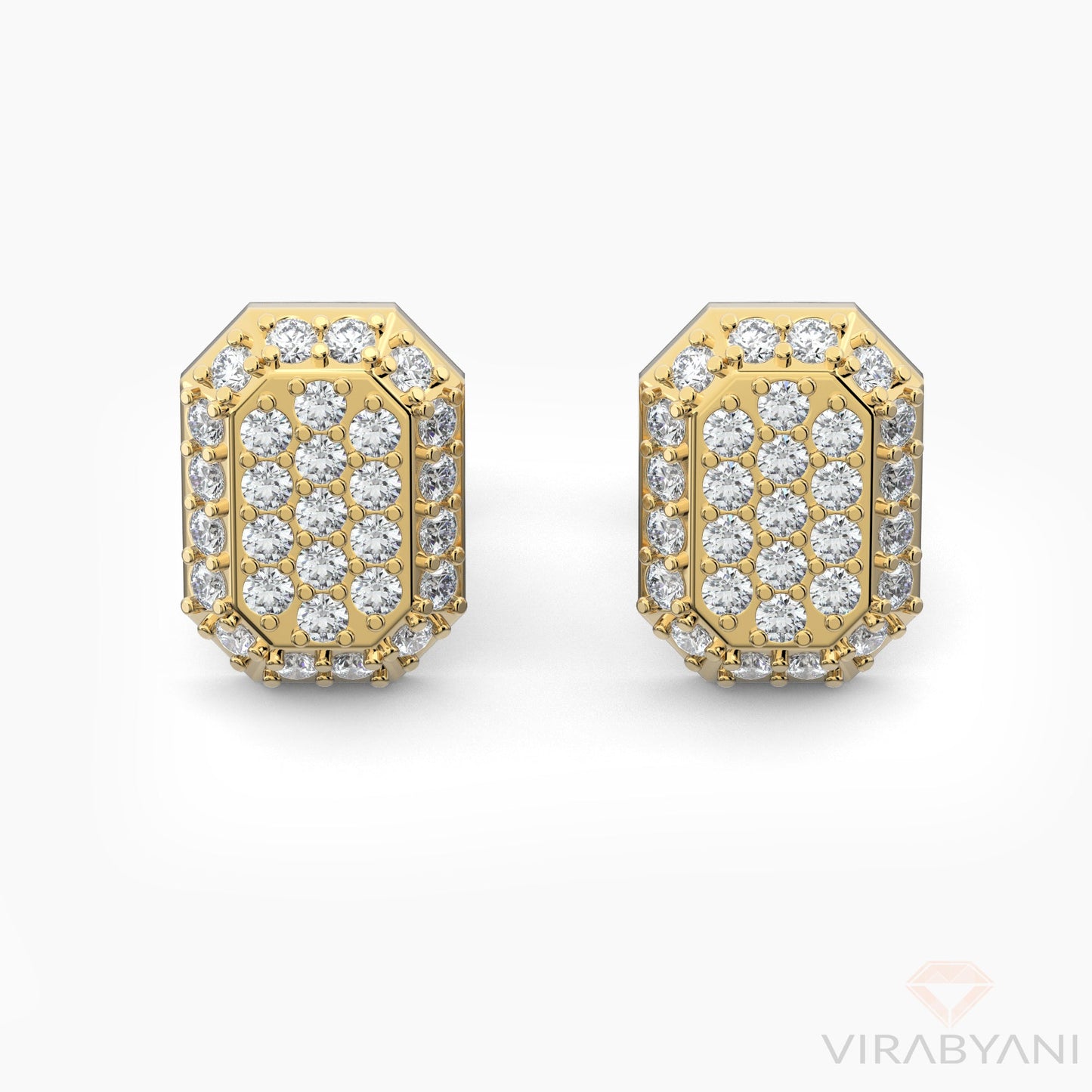 Emerald Shaped AMoré Pavé Earrings With 0.45 ct. Diamonds - 18K White Gold