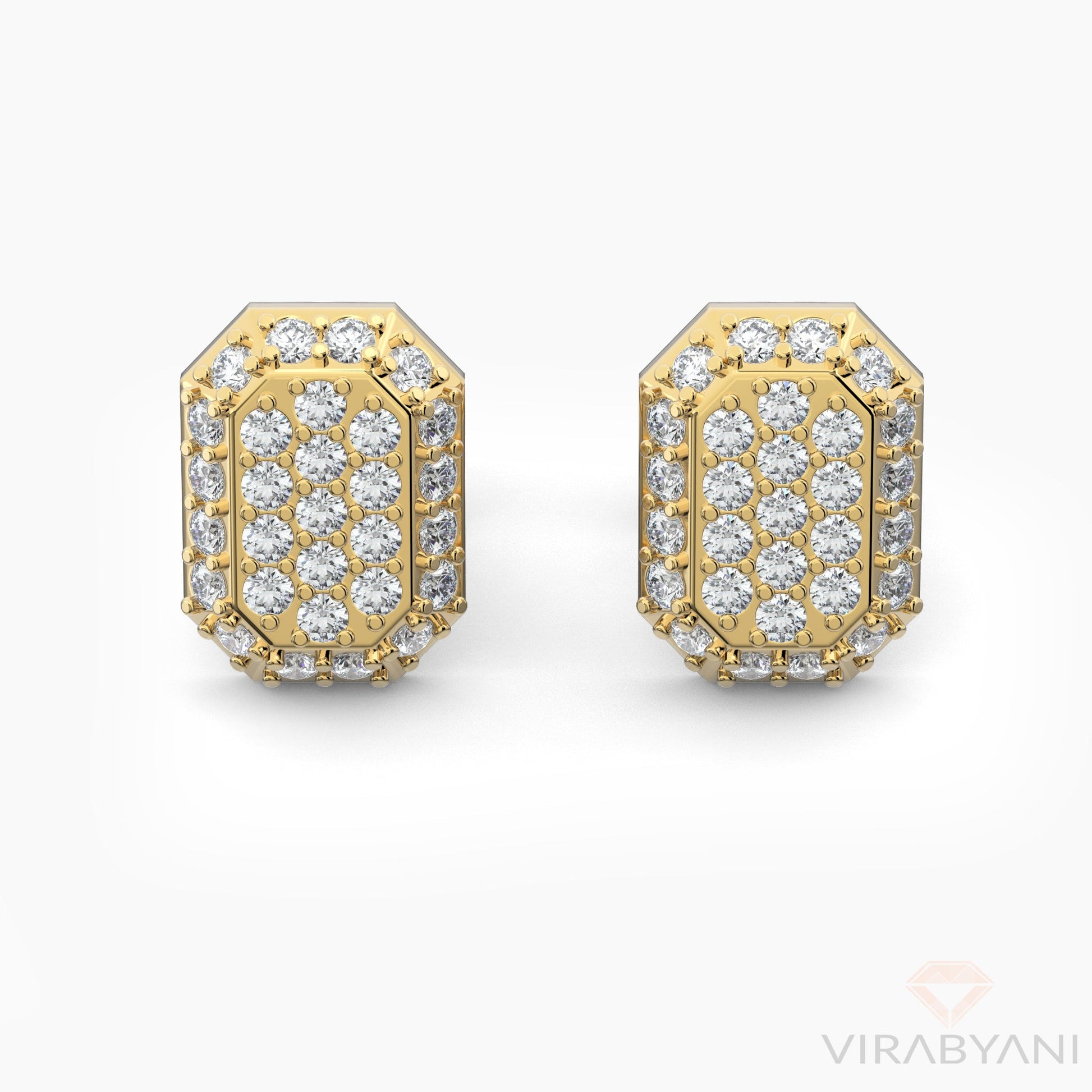 Emerald Shaped AMoré Pavé Earrings With 0.45 ct. Diamonds - 18K White Gold