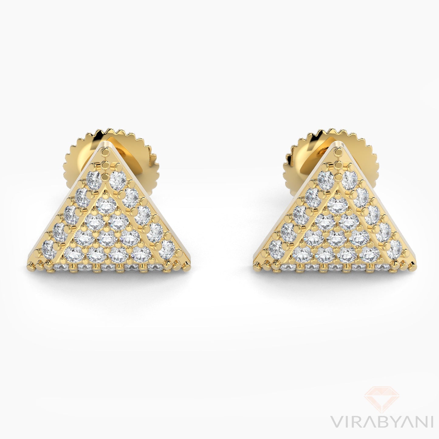 Triangle Shaped AMoré Pavé Earrings With 0.40 ct. Diamonds - 18K White Gold